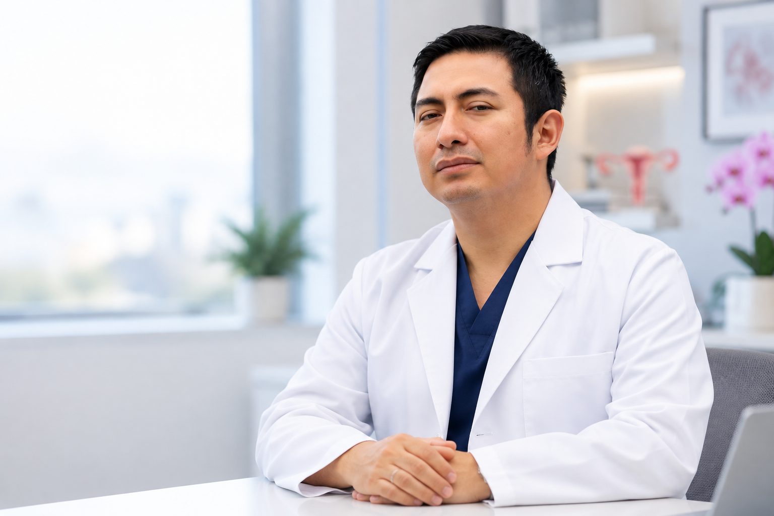 El Dr. Guerra en su consultorio ONCOGINEM en Trujillo