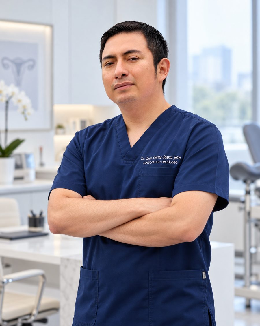 El Dr. Guerra en su consultorio ONCOGINEM